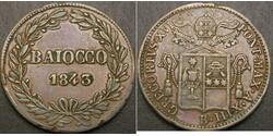 1 Baiocco 教皇国 (754 - 1870) 銅 