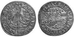 1 Батцен Аугсбург (1276 - 1803) Серебро Карл V император Св. Римской империи  (1500-1558)