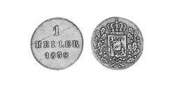 1 Гелер Королівство Баварія (1806 - 1918) Мідь Людвиг I (король Баварії)(1786 – 1868)