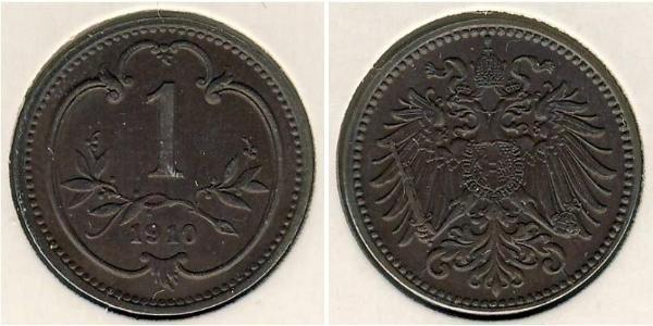 1 Геллер Австро-Венгрия (1867-1918) Бронза 