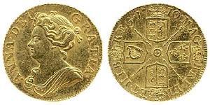 1 Гинея Королевство Англия (927-1649,1660-1707) Золото Анна (королева Великобритании)(1665-1714)