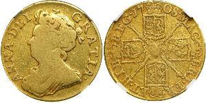 1 Гинея Королевство Англия (927-1649,1660-1707) Золото Анна (королева Великобритании)(1665-1714)