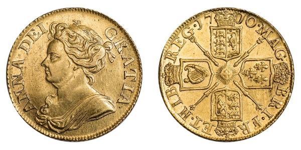 1 Гинея Королевство Англия (927-1649,1660-1707) Золото Анна (королева Великобритании)(1665-1714)