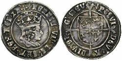 1 Гроут Королевство Англия (927-1649,1660-1707) Серебро Генрих VII (1457 - 1509)