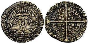 1 Гроут Королевство Англия (927-1649,1660-1707) Серебро Генрих VI (1421-1471)