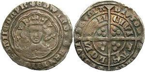 1 Гроут Королевство Англия (927-1649,1660-1707) Серебро Эдуард III (1312-1377)
