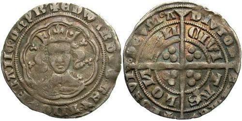 1 Гроут Королевство Англия (927-1649,1660-1707) Серебро Эдуард III (1312-1377)