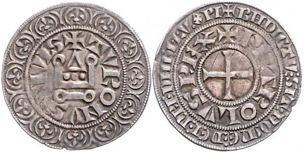 1 Гроут Франция Серебро Филипп IV король Франции (1268 -1314)