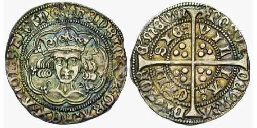 1 Гроут Королівство Англія (927-1649,1660-1707) Срібло Генріх VI (1421-1471)