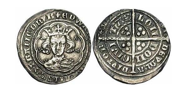 1 Гроут Королівство Англія (927-1649,1660-1707) Срібло Едвард III (1312-1377)