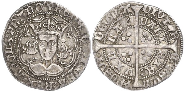 1 Гроут Королівство Англія (927-1649,1660-1707) Срібло Генріх VI (1421-1471)