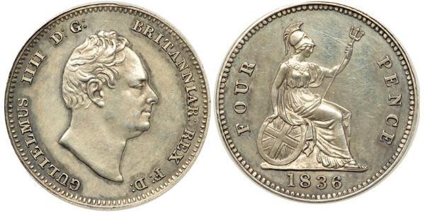 1 Гроут Сполучене королівство Великобританії та Ірландії (1801-1922) Срібло Вільгельм IV (1765-1837)