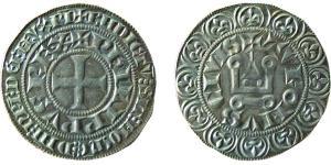 1 Гроут Франція Срібло Філіп IV король Франції (1268 -1314)