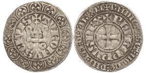 1 Гроут Франція Срібло Філіп IV король Франції (1268 -1314)