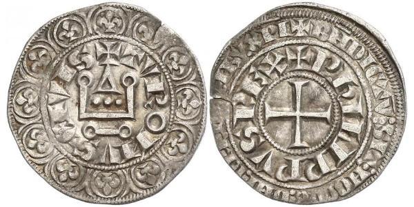 1 Гроут Франція Срібло Філіп IV король Франції (1268 -1314)