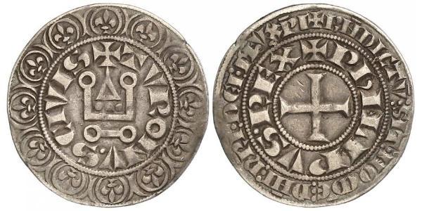 1 Гроут Франція Срібло Філіп IV король Франції (1268 -1314)