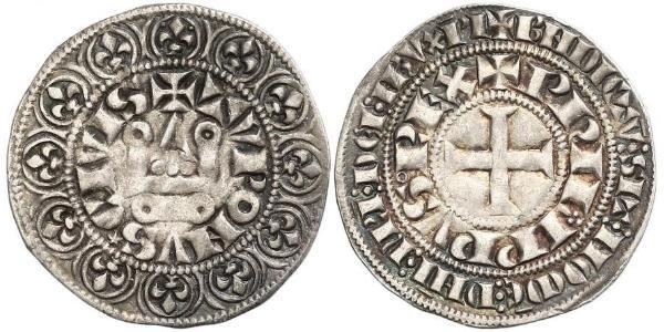 1 Гроут Франція Срібло Філіп IV король Франції (1268 -1314)