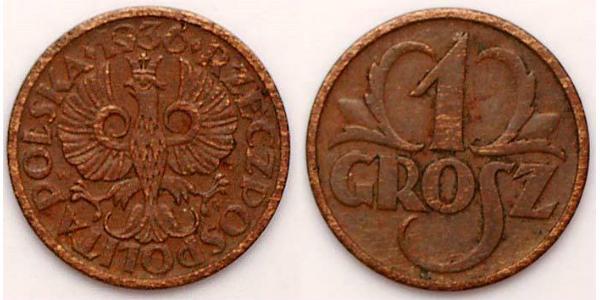 1 Грош Польська республіка (1918 - 1939) Мідь 