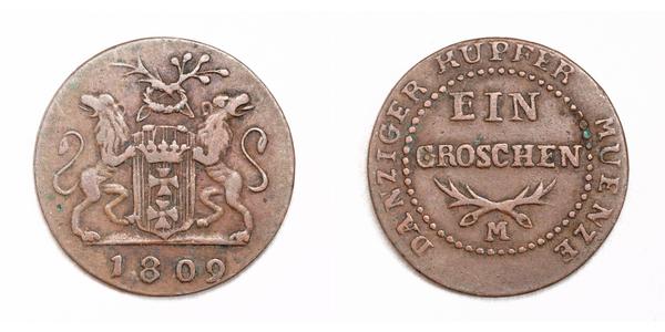 1 Грош Польща Мідь Фрідрих Вільгельм III, король Пруссії  (1770 -1840)