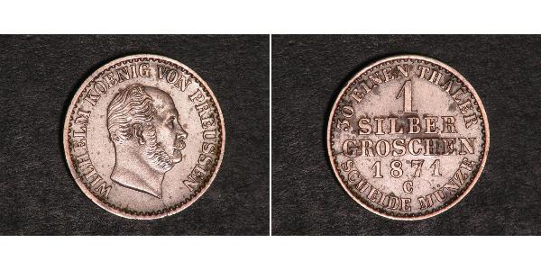 1 Грош Королівство Пруссія (1701-1918) Срібло Wilhelm I, German Emperor (1797-1888)