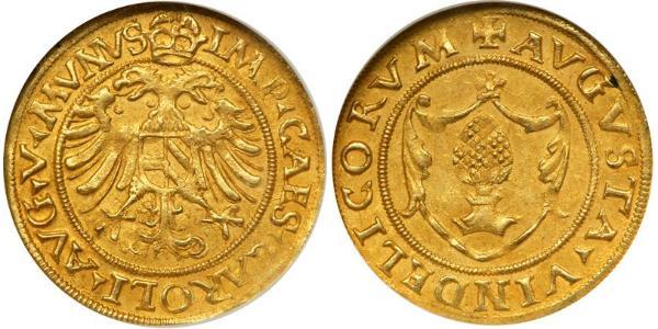 1 Гульден Аугсбург (1276 - 1803) / Священна Римська імперія (962-1806) Золото Карл V імператор Священної Римської імперії (1500-1558)