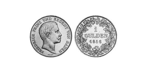 1 Гульден Великое герцогство Баден (1806-1918) Серебро Фридрих I (великий герцог Баденский) (1826 - 1907)