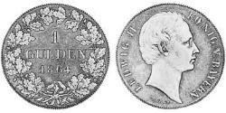1 Гульден Королевство Бавария (1806 - 1918) Серебро Людвиг II (король Баварии)(1845 – 1886)