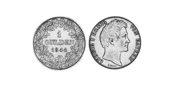 1 Гульден Королевство Бавария (1806 - 1918) Серебро Людвиг I (король Баварии)(1786 – 1868)