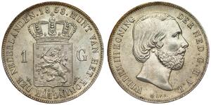 1 Гульден Королевство Нидерланды (1815 - ) Серебро 