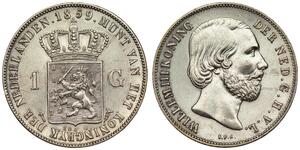 1 Гульден Королевство Нидерланды (1815 - ) Серебро 