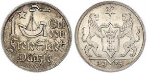 1 Гульден Gdansk (1920-1939) Срібло 