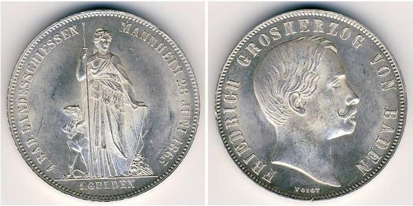 1 Гульден Велике герцогство Баден (1806-1918) Срібло 