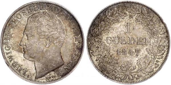 1 Гульден Великое герцогство Гессен (1806 - 1918) Срібло 