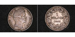1 Гульден Королівство Баварія (1806 - 1918) Срібло Людвиг I (король Баварії)(1786 – 1868)