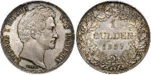 1 Гульден Королівство Баварія (1806 - 1918) Срібло Людвиг I (король Баварії)(1786 – 1868)
