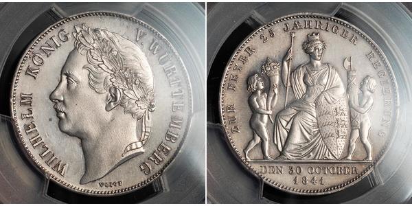 1 Гульден Королівство Вюртемберг Срібло William I of Württemberg