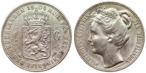 1 Гульден Королівство Нідерланди (1815 - ) Срібло Вільгельміна (королева Нідерландів)(1880 - 1962)