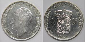 1 Гульден Королівство Нідерланди (1815 - ) Срібло Вільгельміна (королева Нідерландів)(1880 - 1962)
