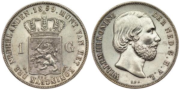 1 Гульден Королівство Нідерланди (1815 - ) Срібло 