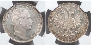 1 Гульден / 1 Флорин Австрийская империя (1804-1867) Серебро Франц Иосиф I (1830 - 1916)