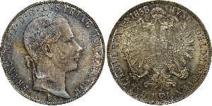 1 Гульден / 1 Флорин Австрийская империя (1804-1867) Серебро Франц Иосиф I (1830 - 1916)