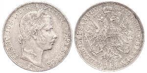 1 Гульден / 1 Флорин Австрийская империя (1804-1867) Серебро Франц Иосиф I (1830 - 1916)