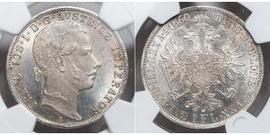 1 Гульден / 1 Флорин Австрийская империя (1804-1867) Серебро Франц Иосиф I (1830 - 1916)
