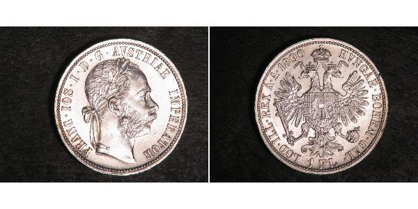 1 Гульден / 1 Флорин Австро-Венгрия (1867-1918) Серебро Франц Иосиф I (1830 - 1916)