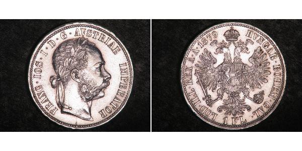 1 Гульден / 1 Флорин Австро-Венгрия (1867-1918) Серебро Франц Иосиф I (1830 - 1916)