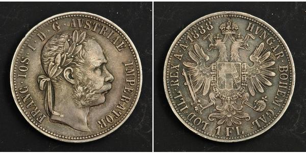 1 Гульден / 1 Флорин Австро-Венгрия (1867-1918) Серебро Франц Иосиф I (1830 - 1916)