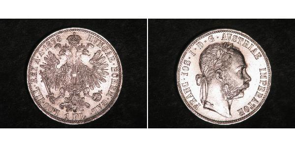 1 Гульден / 1 Флорин Австро-Венгрия (1867-1918) Серебро Франц Иосиф I (1830 - 1916)