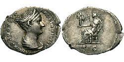 1 Денарий Римская империя (27BC-395) Серебро Вибия Сабина (83-137)