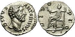 1 Денарий Римская империя (27BC-395) Серебро Антонин Пий  (86-161)