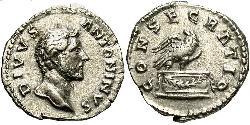 1 Денарий Римская империя (27BC-395) Серебро Антонин Пий  (86-161)